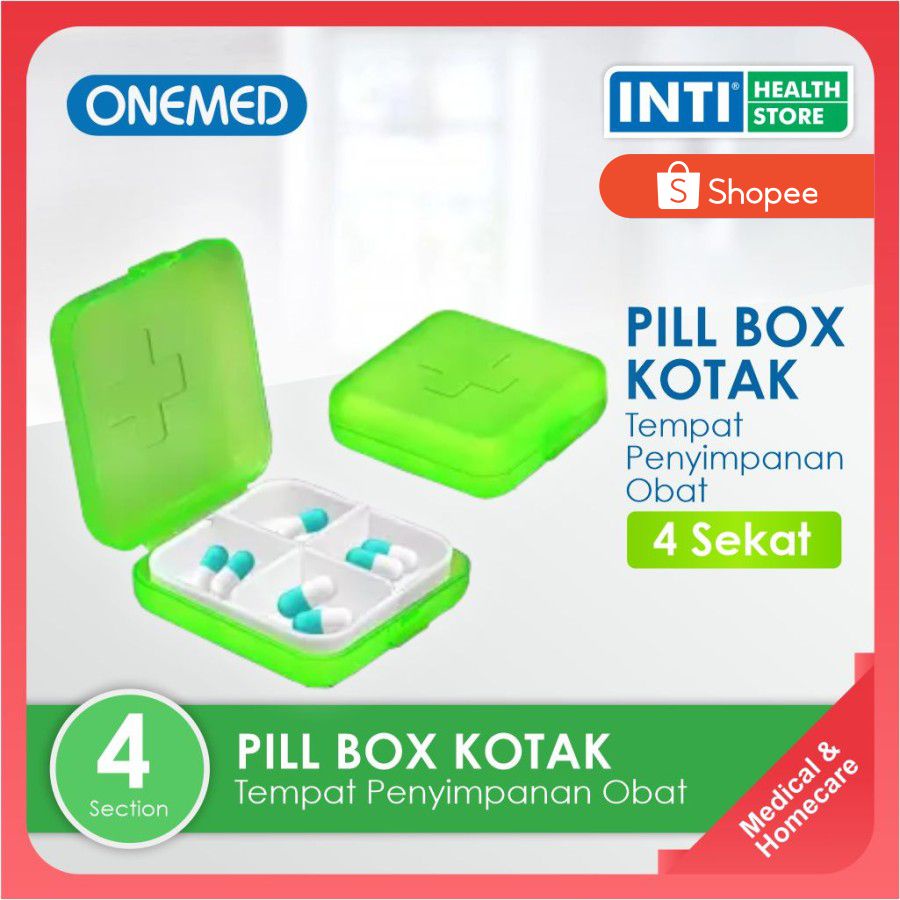 Pill Box 4 Section | Kotak Obat 4 Lubang | Tempat Obat ONEMED