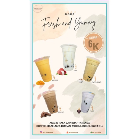 

Minuman Boba Dingin Kekinian Segar Manis