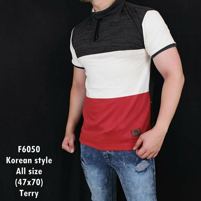 Baju Kaos Casual Pria Kerah Shanghai