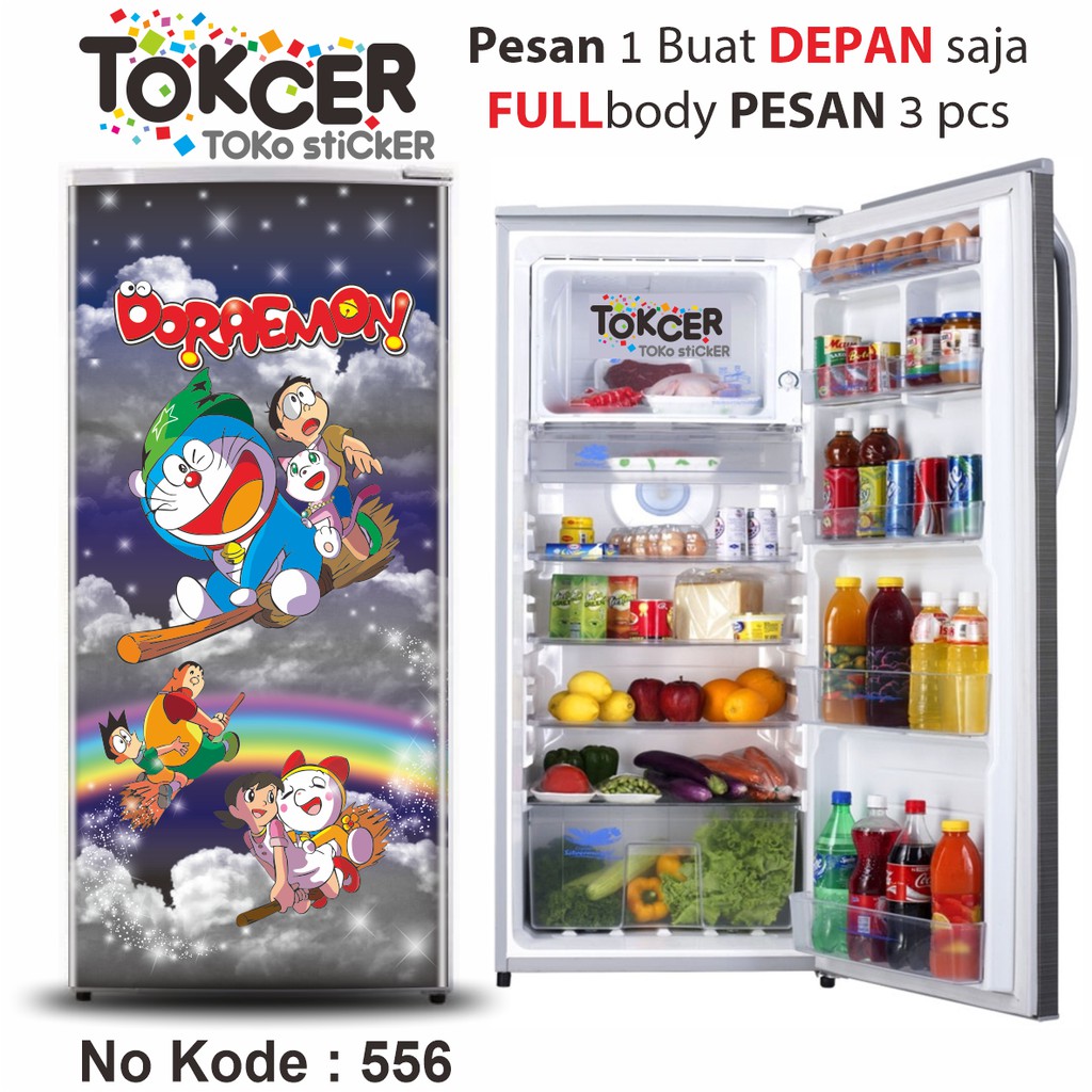 Stiker Kulkas 1 Pintu dan 2 Pintu DORAEMON