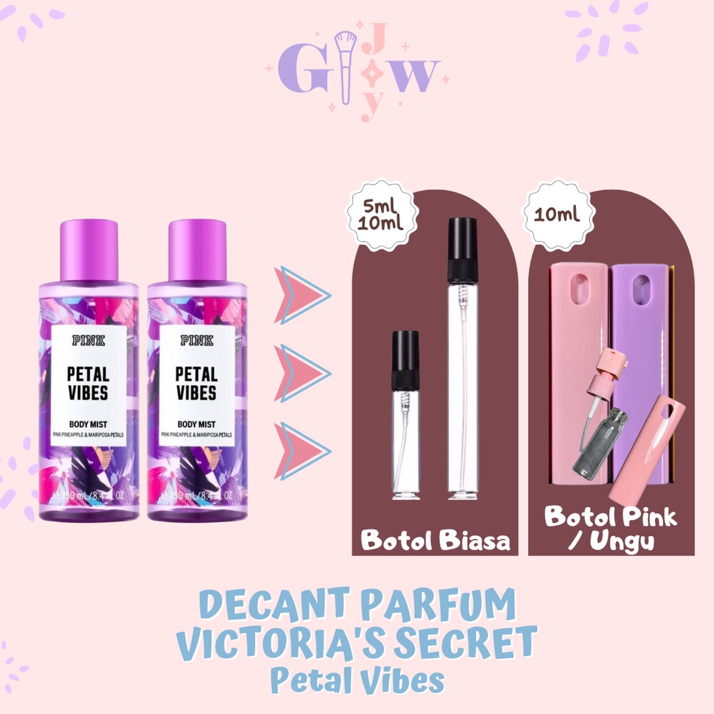 VICTORIA'S SECRET (Decant Parfum) Petal Vibes Body Fine Fragrance Mist VS parfum badan tubuh wangi tahan lama murah bpom share in jar bottle harum seharian