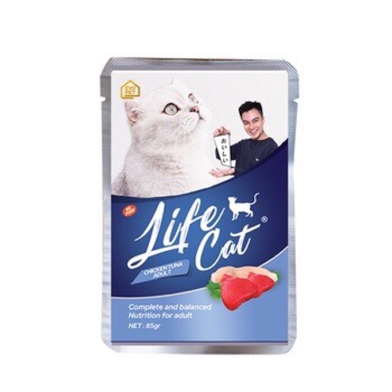 Makanan Basah kucing saset Life Cat Pouch 85g