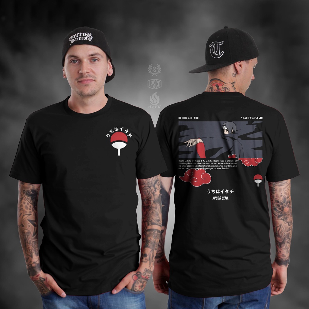 Baju Atasan Kaos Distro Anime Pria Lengan Pendek Terbaru Keren 2022 Naruto Uchiha Madara