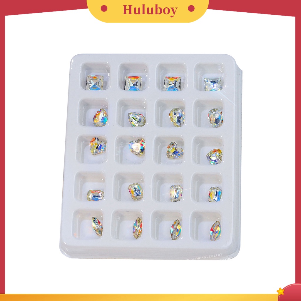 Huluboy Huluboy♡ 20pcs Ornamen Kuku 3D Bentuk Hati Bahan Plastik Tahan Pudar Untuk Dekorasi Nail Art