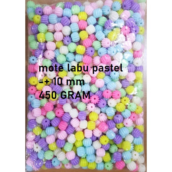 Mote Motif Labu Pastel Corak Garis 1pon 10mm