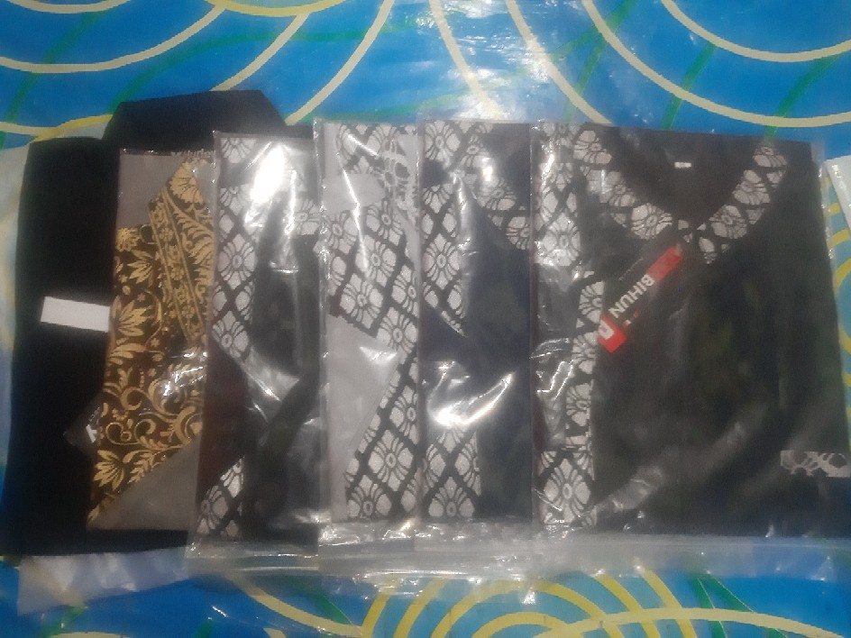 Batik Kemeja Pria Lengan Pendek  Motif Slempang Abu Hitam Alkhalis