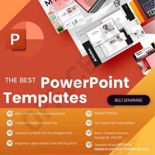 Template PowerPoint Premium Infographics, All In One Social Marketing, Slide Presentasi