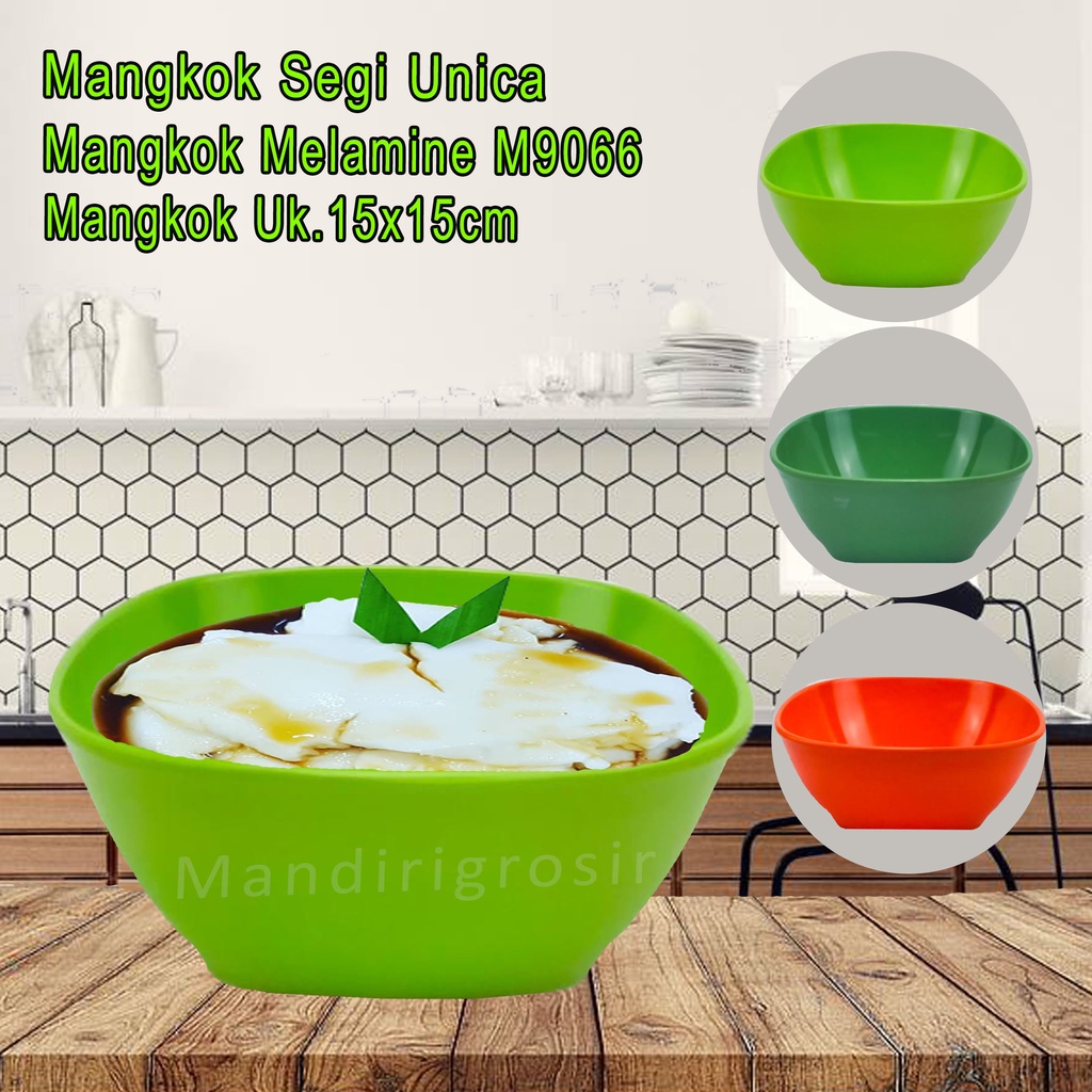 Mangkok Segi Unica *Mangkok Melamine * Mangkok M9066 * Uk.15x15cm