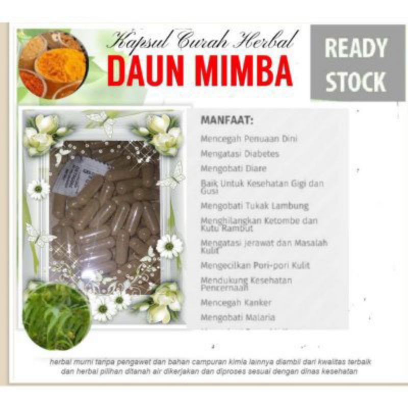 

Daun mimba kapsul curah daun mimba isi 100 obat ketombe jerawat nafsu makan dan kanker