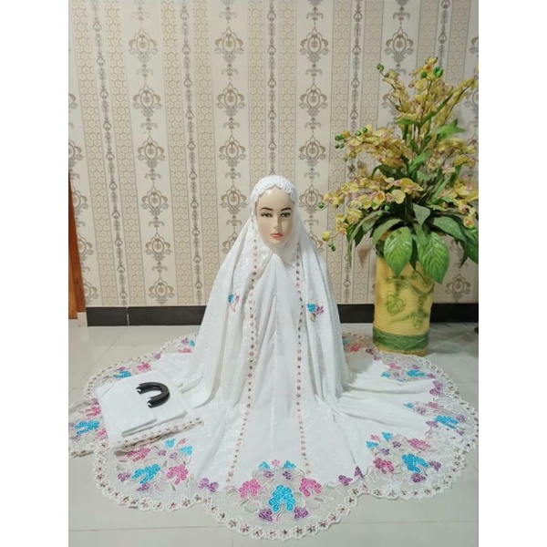 MUKENA POLOS PUTIH KATUN PARIS