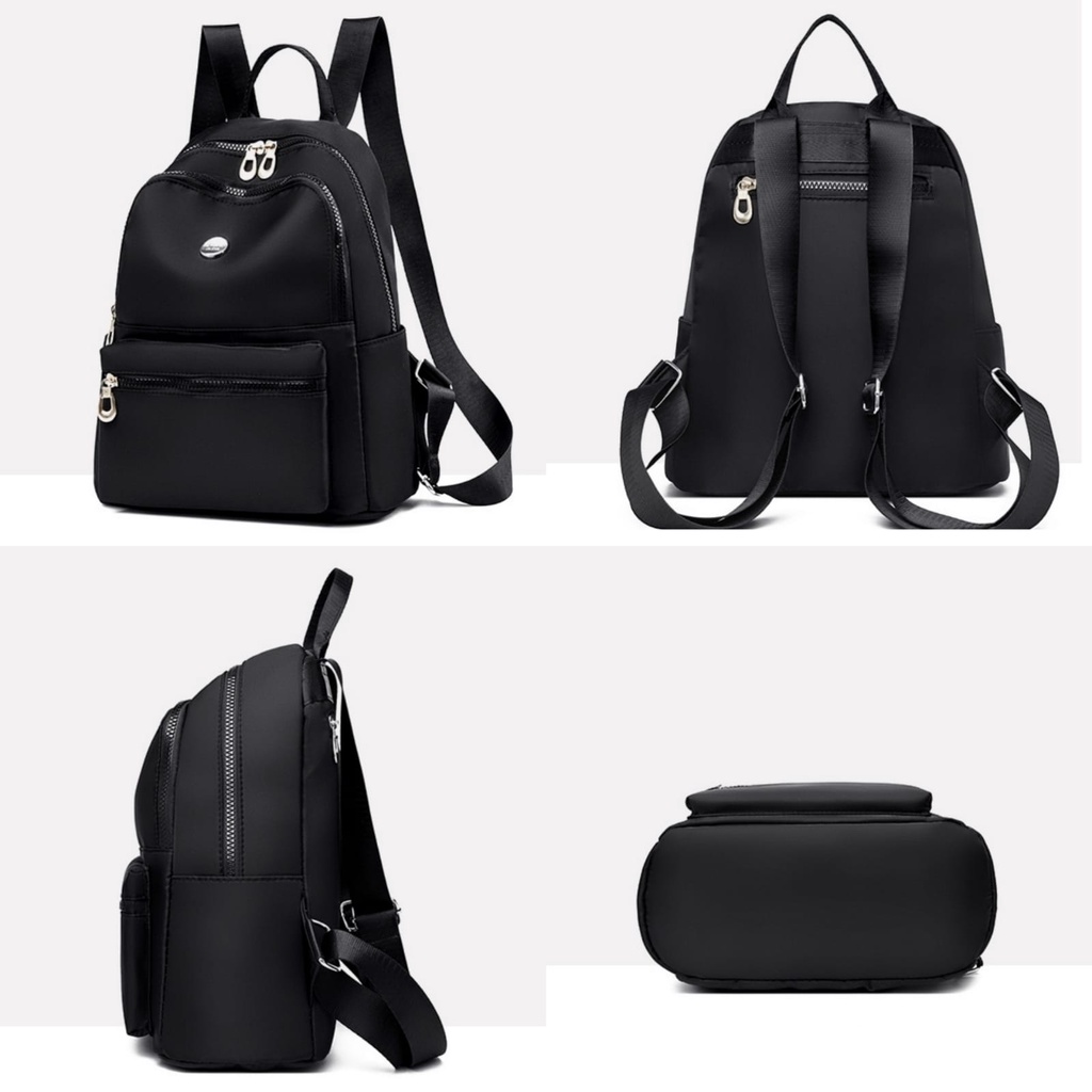 TAS RANSEL WANITA BACKPACK IMPORT ANTI AIR HITAM RALDINE TA651B5 REMAJA KEKINIAN SIMPLE KOREA GENDONG PUNGGUNG SEKOLAH KULIAH KERJA BRANDED