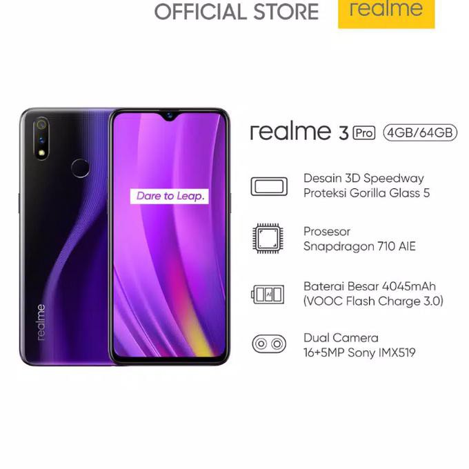 TERMURAH Realme 3 Pro 4/64GB Qualcomm Snapdragon 710AIE VOOC FlashCharge 3.0 READY STOCK