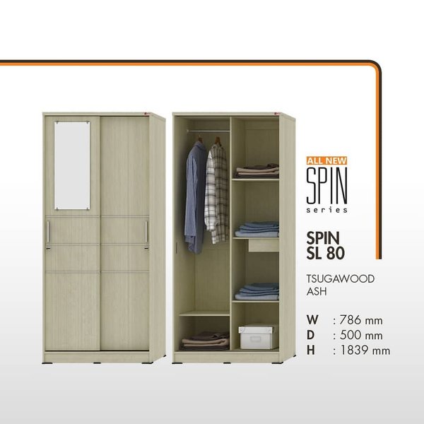 Lemari pakaian/ SPIN SL 80 AKTIV/LEMARI SLIDING