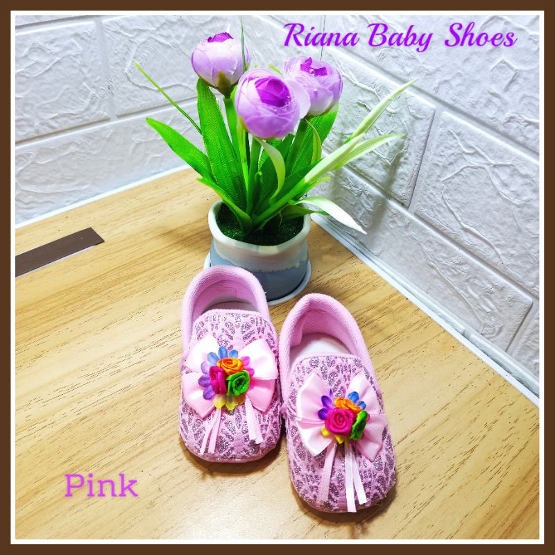 Sepatu Bayi prewalker perempuan motif terbaru RS02 usia 5-15 bulan