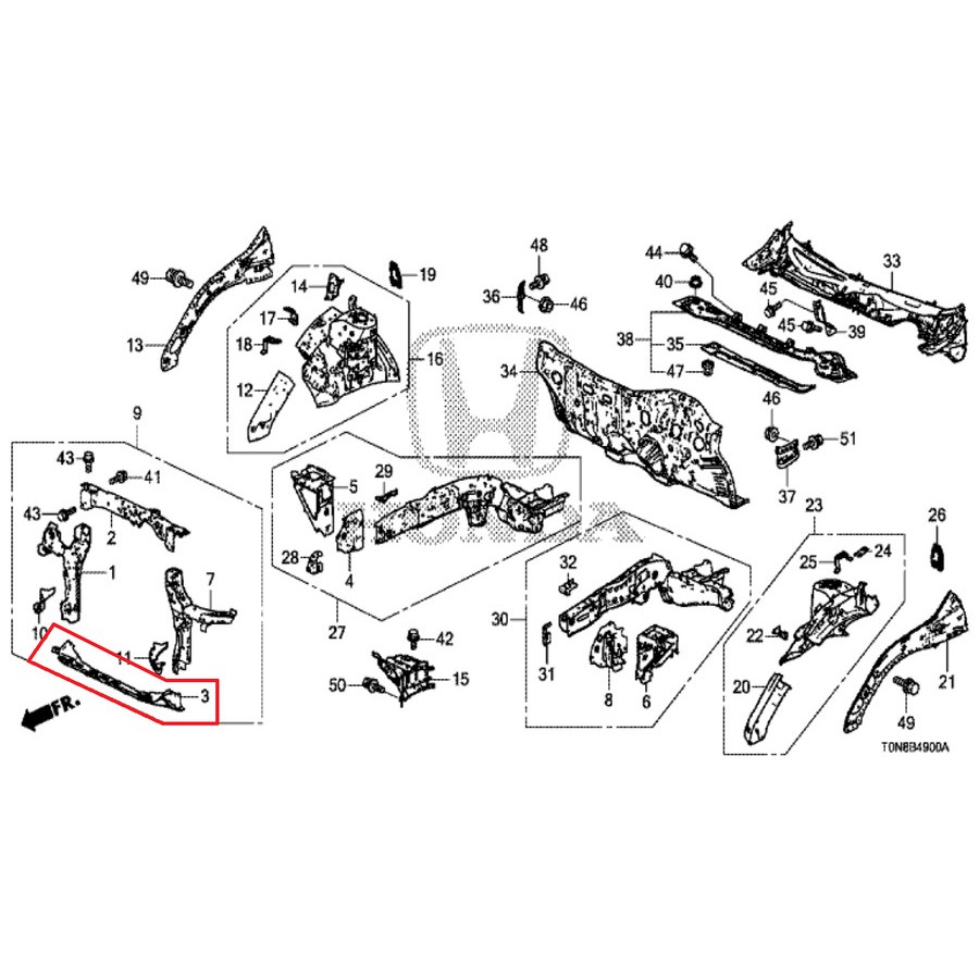 Panel Bullhead Bawah Crv 2013-2016