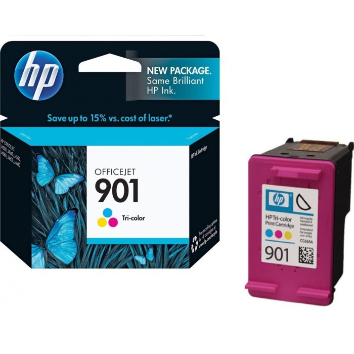 Tinta HP 901 Tri-color Ink Cartridge CC656AA Original