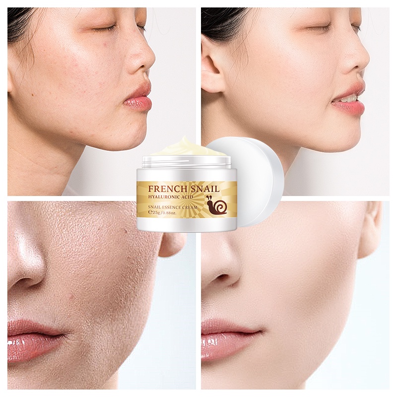 LAIKOU Snail Face Cream Anti Penuaan Kerutan Halus Melembabkan Mengencangkan Kulit 25g