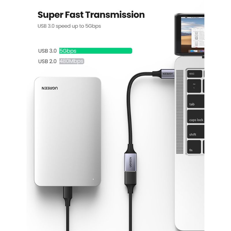 UGREEN Kabel OTG USB Type-C to USB 3.0 Female Nylon Braided