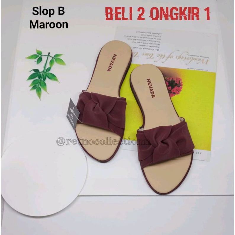 Sandal slop wanita slip/sendal slop wanita nevada/SL B/sandal wanita terbaru