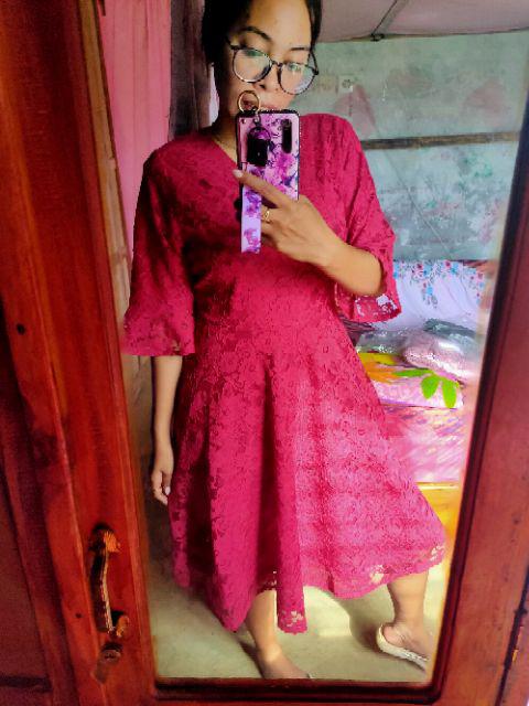 Luve Collectons - Dress Brukat Wanita  -dress Brukat Pesta - Dress Pesta Brukat - Brukat Dress Pesta