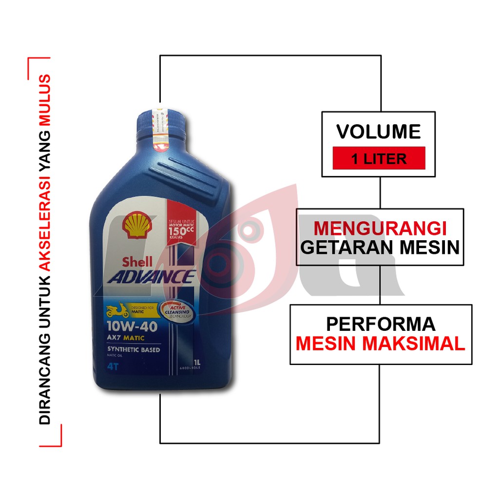 Shell Advance AX7 Scooter Matic 10W-40 Oli Motor Matik