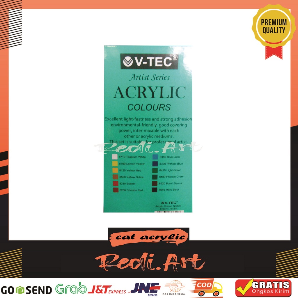 

HJK Cat Akrilik set 12 Warna / Acrylic /Water Colour Set (6 ml) Original / Cat lukis akrilik