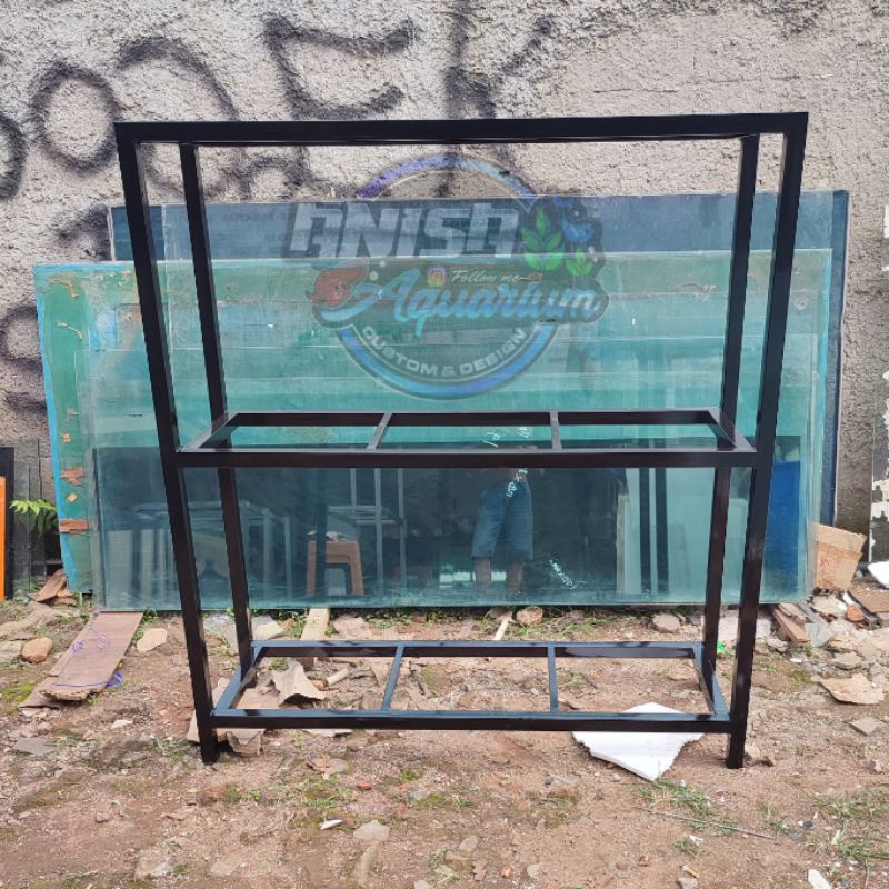 RAK AQUARIUM 3 SUSUN 100X40X40 BAHAN HOLO 4X4