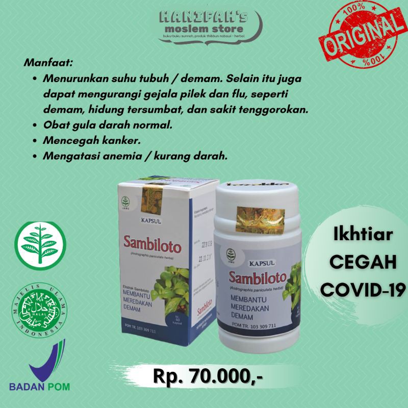 Kapsul Sambiloto Original BPOM Tazakka Original Sambiloto Covid Anti Virus 60 Kapsul
