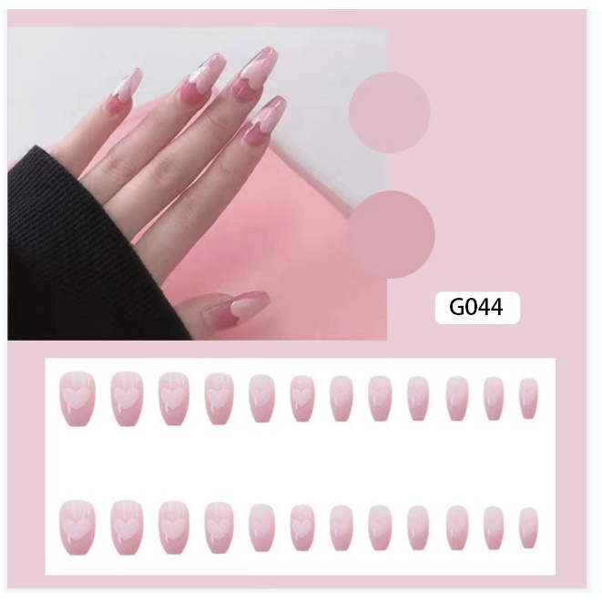 3D Kuku Palsu 24pcs/(FREE LEM)Set DIY Instant Nail Art Fake Nails Bridal Wedding Akrilik/24 pcs Kuku Palsu 3D / Stiker Kuku Palsu / Kuku Palsu Premium With Box/ Pemoles Kuku-G044