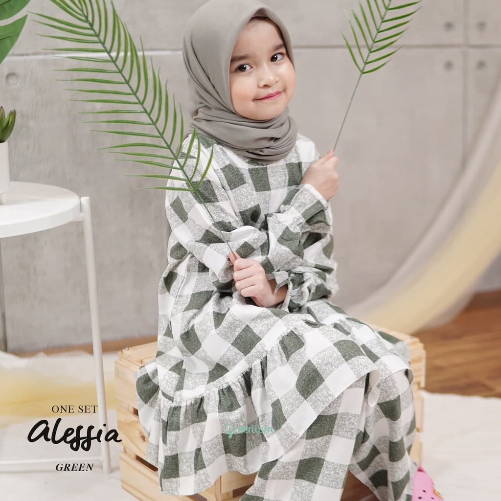 Greenism Alessia Baju Setelan Anak Perempuan Rayon Quality premium - One set Anak Perempuan Baju Tidur