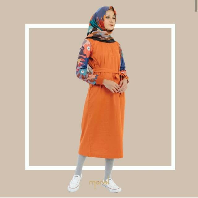 Flower Sleeves Midi Dress Tunik Original by Monel