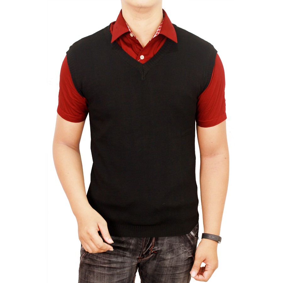 Vest For Mens Suit Rajut Hitam – FBL 28