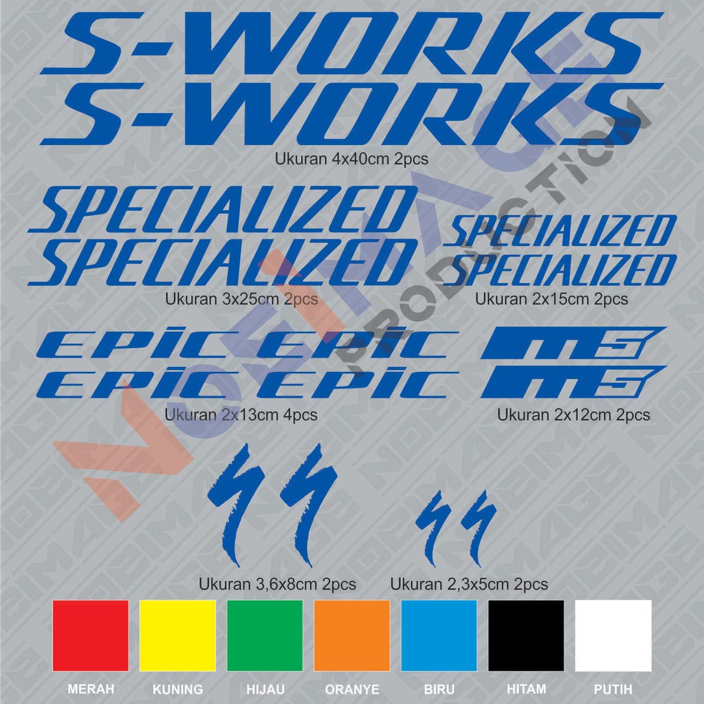 STICKER SEPEDA CUSTOM SPECIALIZED EPIC M5 KIT 6