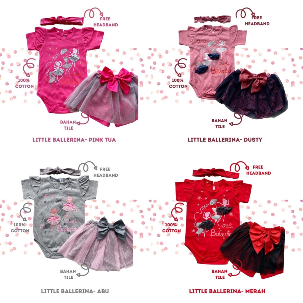 GROSIR LITTLE BALLERINA TUTU PANTS SET(hanya 3 warna, pink tua, abu, pink muda)