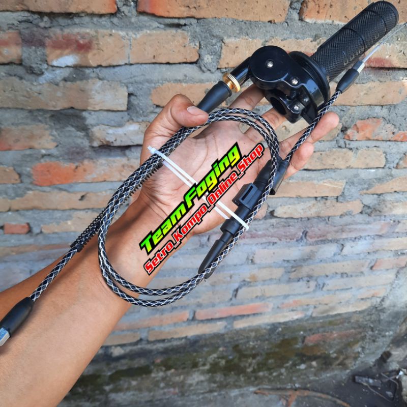GAS SPONTAN DOMINO 2 KABEL FULL KARBON PNP RX KING-5