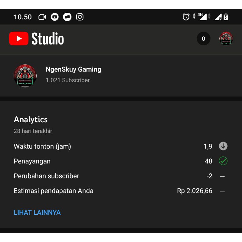 Akun YouTube 1k+ subscriber + akun adsense sudah pin + saldo adsense
