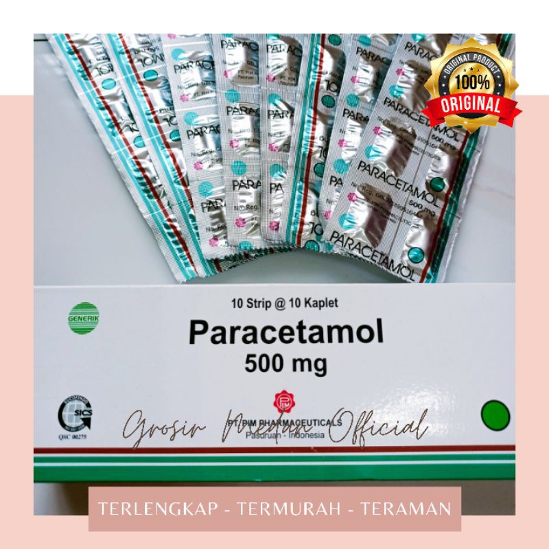 PARACETAMOL TABLET GENERIK OBAT DEMAM SAKIT GIGI SAKIT KEPALA PARASETAMOL