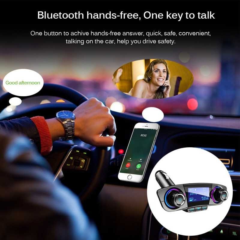 Best Seller ! Bluetooth Audio Receiver FM Transmitter USB Car Charger - BT06