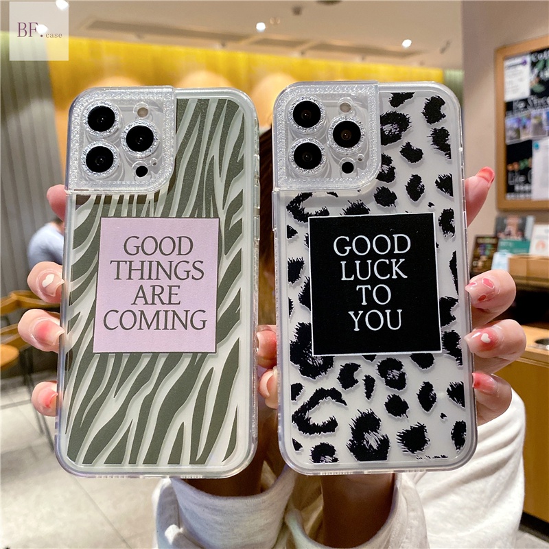 Casing Softcase IPhone 11 12 13 Pro Max X XR XSMAX 7 8 Plus 12mini 13mini Motif Leopard Hitam Hijau