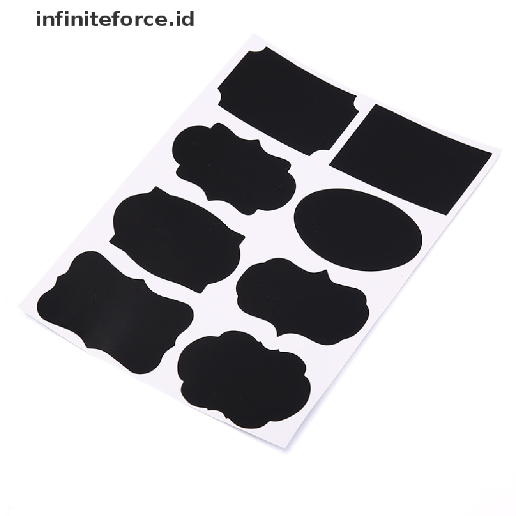 Infiniteforce.id 80pcs / set Stiker Papan Tulis Hitam 5x3.5cm Bisa Dihapus Untuk Label Toples Dapur