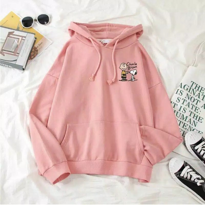HOODIE SWEATER JAKET ANAK REMAJA CEWEK COWOK 13-18TAHUN CHARLIEBROWN/ BAJU HANGAT HODI HUDI ANAK TAN