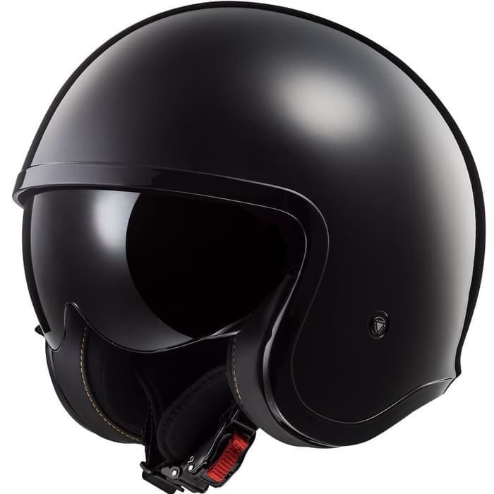 LS2 OF599 Black Gloss Helm motor half face Helm Retro Vintage