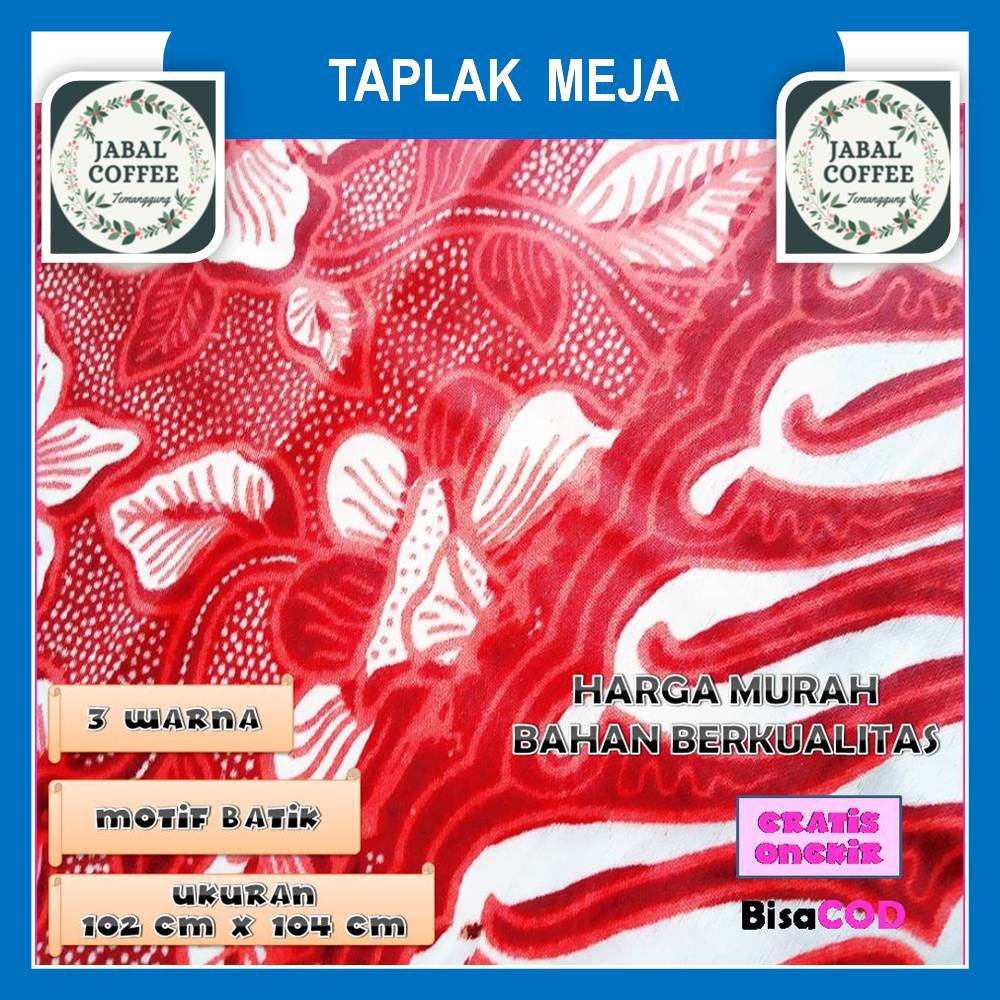 Taplak Meja Persegi / Taplak Batik Ruang Tamu Ukuran 110 cm x 105 cm 5.0 J12