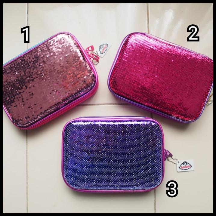 

Kotak Tempat Pensil Hardtop Sequin Pencil Case Sanwa Mirip Smiggle
