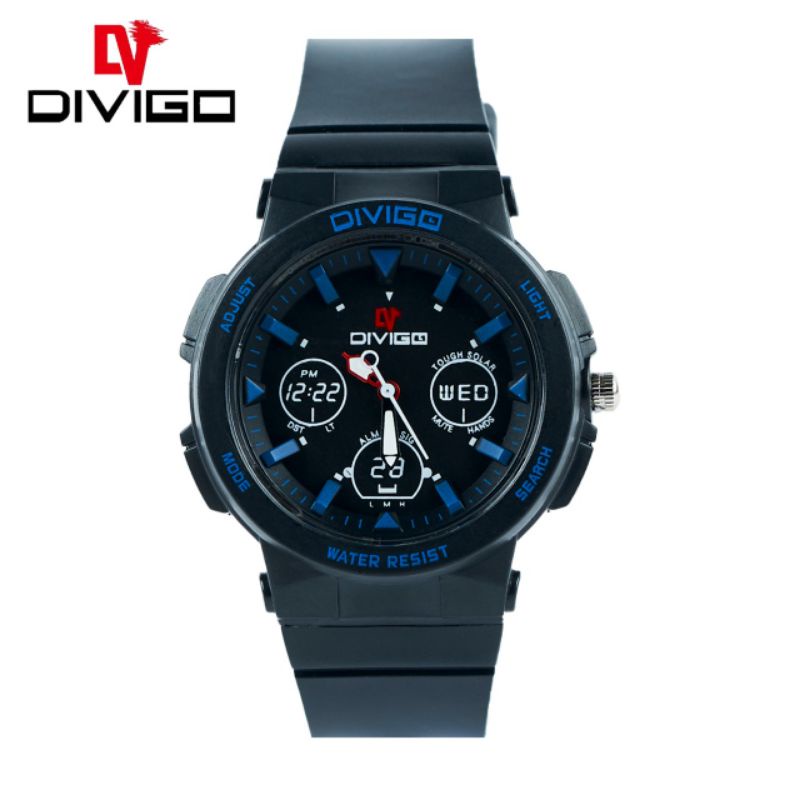 (Cod)Jam Tangan Wanita Fashion Divigo crono3 Water Resist/Anti Air Strap Rubber/Karet(Dikirim Jakarta)