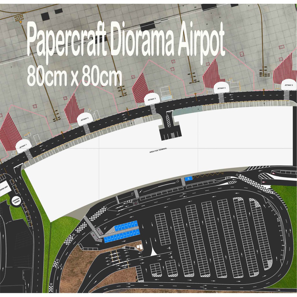 Airport Ground Map Skala 1:400 Miniatur Pesawat
