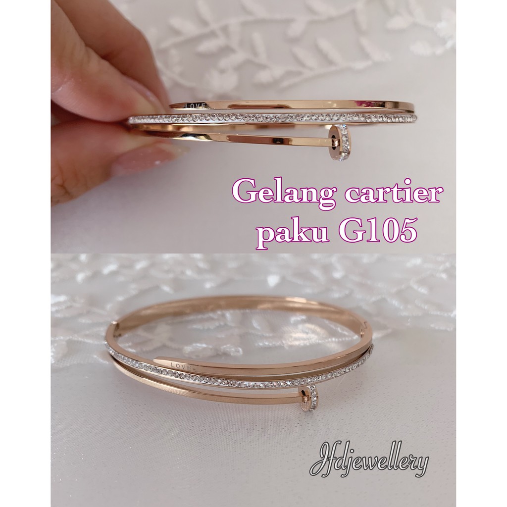 Gelang titanium cartier paku gelang cartier paku gelang rosegold- G105