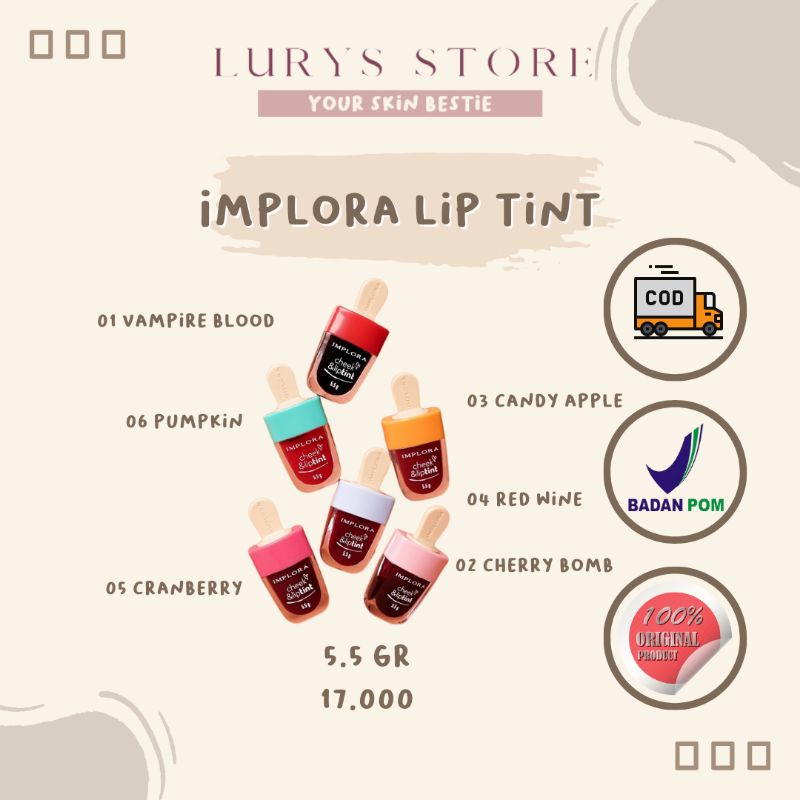 IMPLORA CHECK & LIP TINT VIRAL 100% ORI