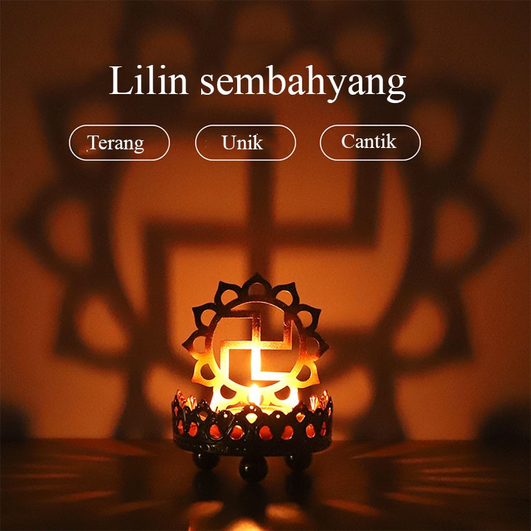 Tempat Lilin Lampu Sembahyang Kuningan Motif Kualitas Bagus