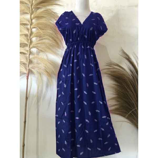Dress Manohara Bali Panjang Mawar-Panicum Navy